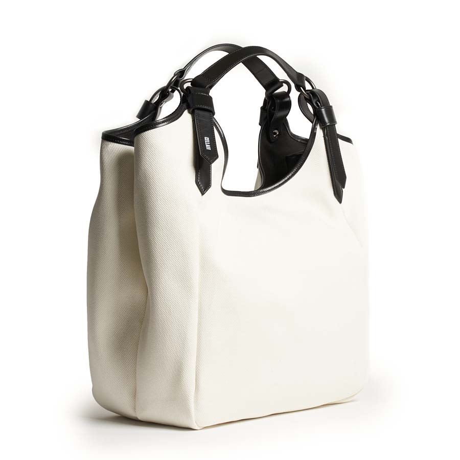 Aris canvas white laterale cellai borse Aris canvas white laterale cellai borse